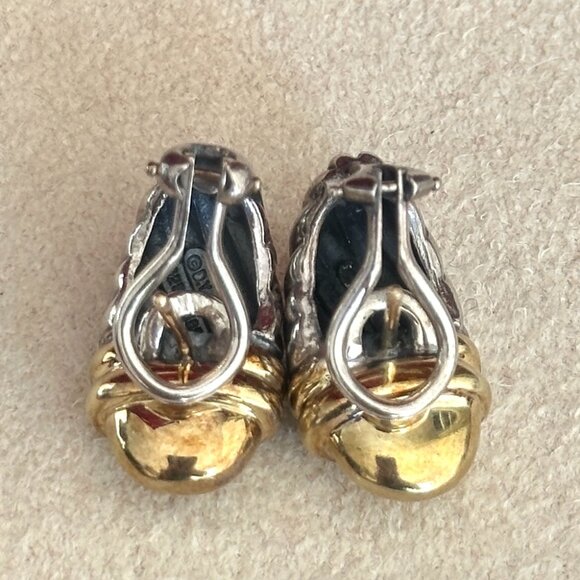 David Yurman Waverly Earrings – Sterling Silver & 14K Gold - Picture 3 of 6